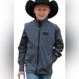 Cinch Boys Black and Gray Softshell Vest